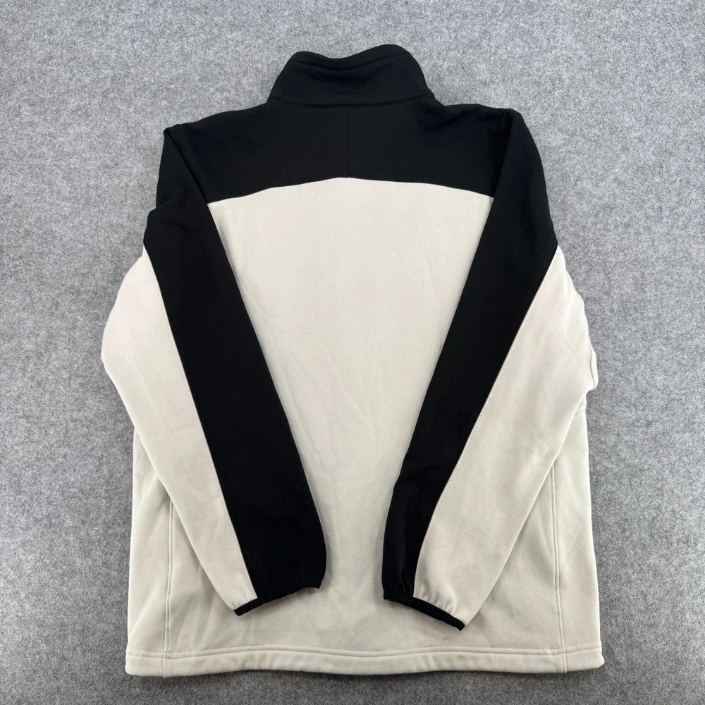 The North Face Mens Full Zip Softshell Jacket Cream Black Colorblock Large L